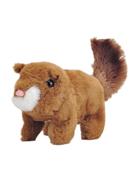 Electric Squirrel Brown Electronic Plush Toy Simulates Calls, Can Walk And Wag Its Tail, Plush Interactive Toy Suitable For Children And Babies