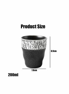 Coffee Cup,200ml Japanese Tea Cups, Yunomi Cup, Ceramic Cup Mugs for Latte, Cappuccino, (White/Grey) - pzsku/Z4ADED5BD15AFC0C352DCZ/45/_/1670947219/96343151-1291-410d-a3bc-ebff98dc9e46