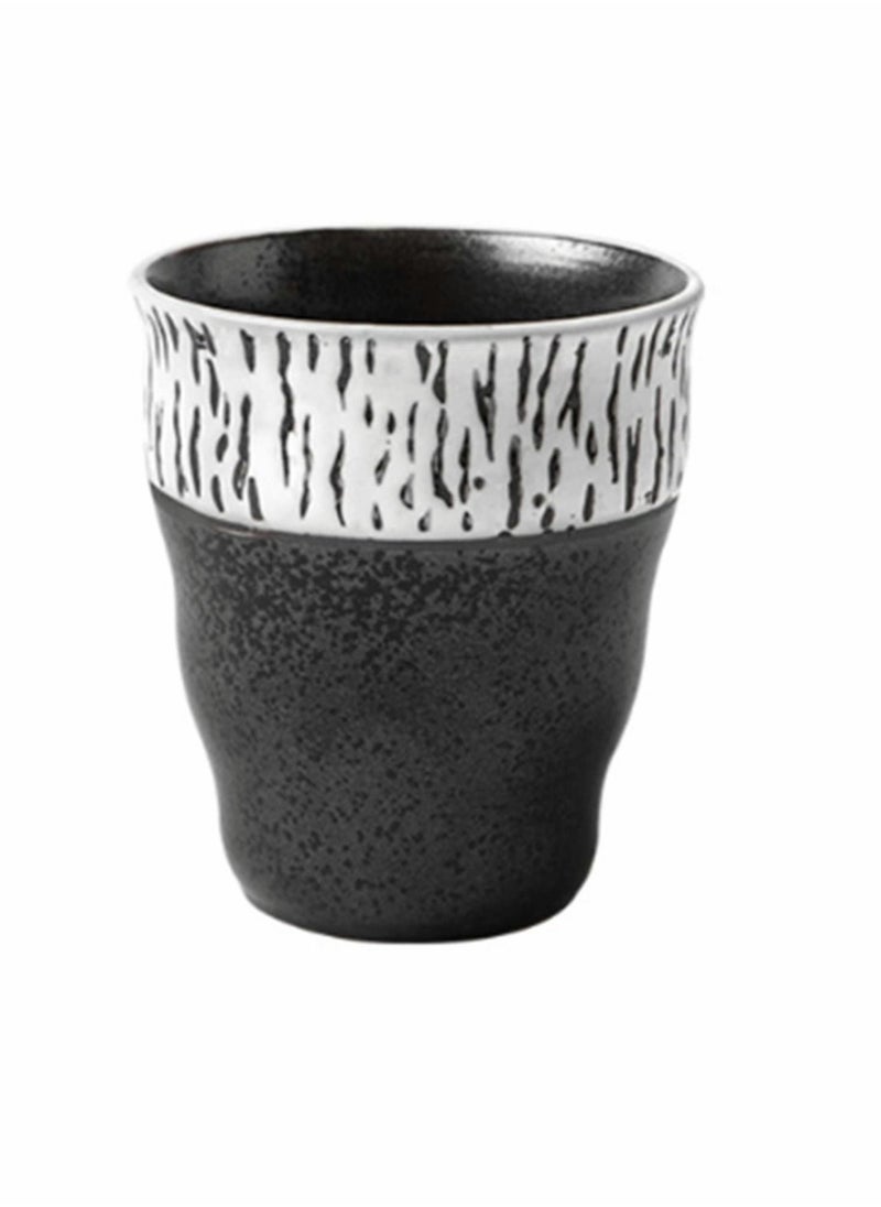 Coffee Cup,200ml Japanese Tea Cups, Yunomi Cup, Ceramic Cup Mugs for Latte, Cappuccino, (White/Grey)