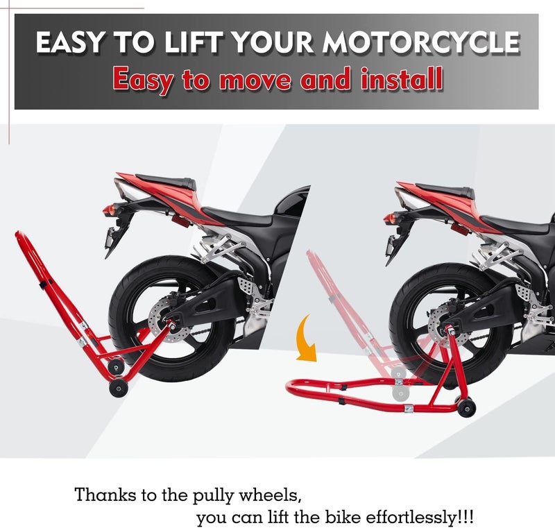 Donext 850LB Motorcycle Stand - Red - Image 5