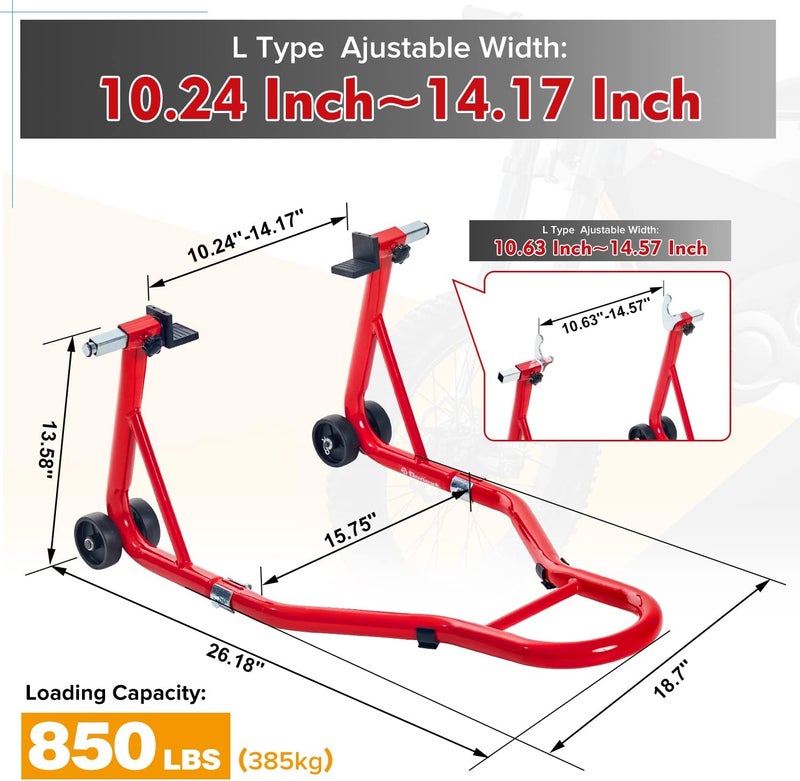 Donext 850LB Motorcycle Stand - Red - Image 2