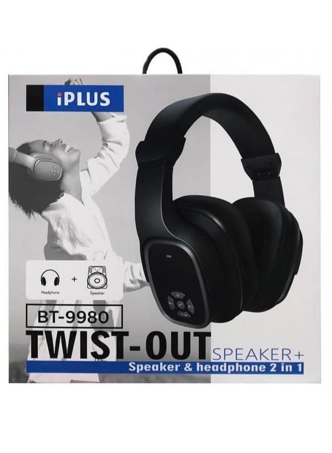 آي بلس سماعات iPLUS BT-9980 بتقنية التدوير، مزودة بمكبر صوت مدمج وقادرة على العمل في وضعين مختلفين، لتجربة صوتية غنية ومتعددة الاستخدامات. - Image 3