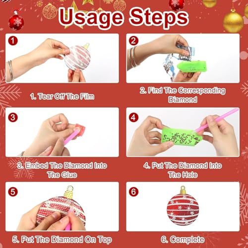 Hoxxu 10pcs Christmas Diamond Art Coasters Kit, 5D Christmas Diamond Painting Kits with Stand, Ideal for Cups, Wine Glasses, Perfect for Holiday Decor Table Setting - Image 5