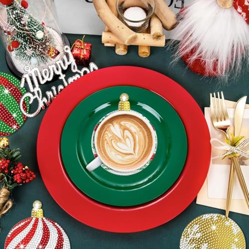 Hoxxu 10pcs Christmas Diamond Art Coasters Kit, 5D Christmas Diamond Painting Kits with Stand, Ideal for Cups, Wine Glasses, Perfect for Holiday Decor Table Setting - Image 4