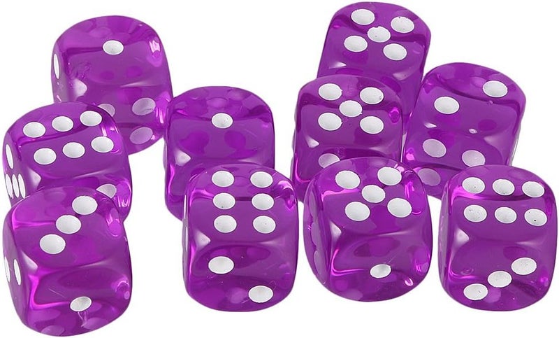 كلاراكو مجموعة من 10 قطع من النرد سداسي الأوجه للعب الأدوار D&D RPG - بنفسجي - Image 1