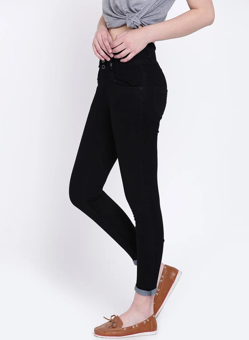 HIGH STAR  Women Black Slim Fit High-Rise Clean Look Stretchable Jeans for Women | Best Price UAE