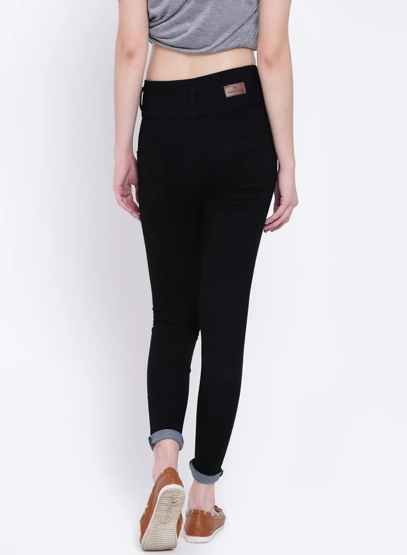HIGH STAR  Women Black Slim Fit High-Rise Clean Look Stretchable Jeans for Women | Best Price UAE