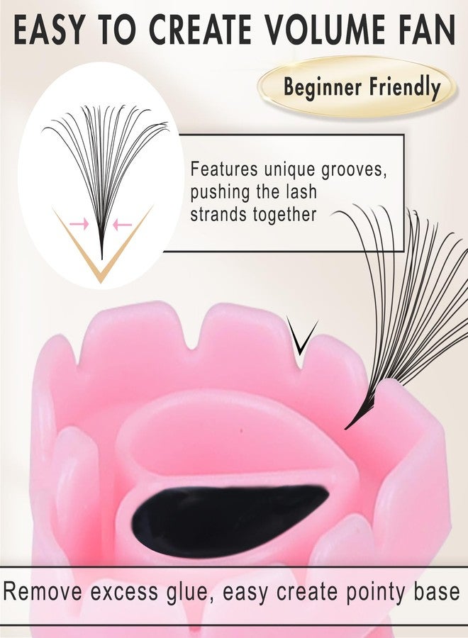 Embagol 100 PCS Glue Rings for Eyelash Extensions Disposable Lovely Heart Blossom Cups Makeup Plastic Nail Art Supplies - Pink - Image 3