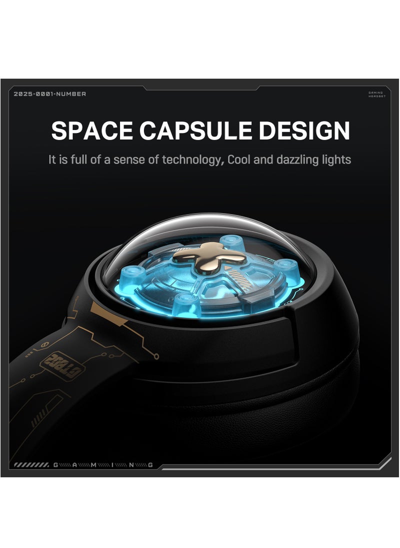 onikuma - Gaming Headset Wireless Tri-Mode Headset Bluetooth/2.4G for PC/Xbox/PS5/PS4/Switch/Tablet/Mobile, Ultra Low Latency Wireless Gamer Headphone with Microphone Phantom color RGB light effect - Image 1