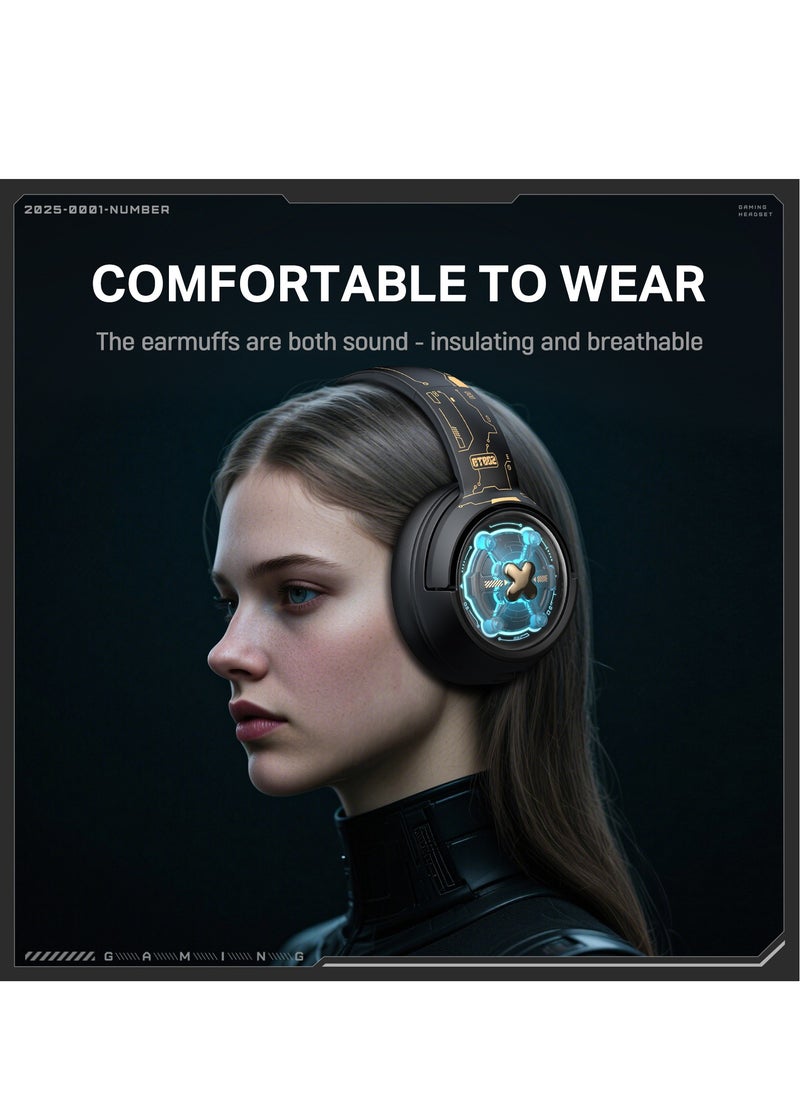 onikuma - Gaming Headset Wireless Tri-Mode Headset Bluetooth/2.4G for PC/Xbox/PS5/PS4/Switch/Tablet/Mobile, Ultra Low Latency Wireless Gamer Headphone with Microphone Phantom color RGB light effect - Image 1