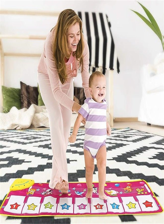 Goolsky Music Toys, Kids Musical Mat, Music Keyboard Piano Mat Dance Floor Mat Carpet, Baby Touch Playmat Animal Blanket Early Educational Toy for Kids Toddler Girls Boys (39.5"x14") - Image 3
