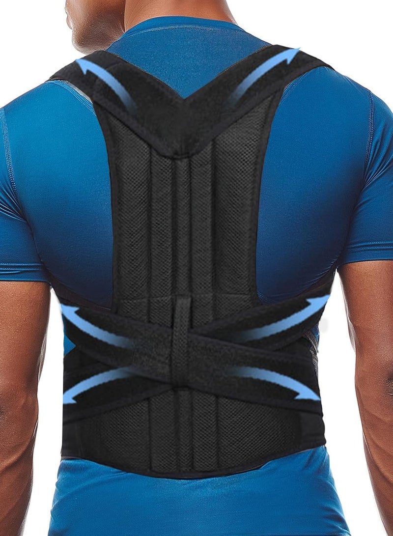 ALPNEGINE Back Brace, Posture Corrector for Men and Women, Ergonomical 3 in 1 Adjustable Posture Back Brace for Upper and Lower Back Pain Relief - Muscle Memory Support Straightener  (Size L) - Image 1