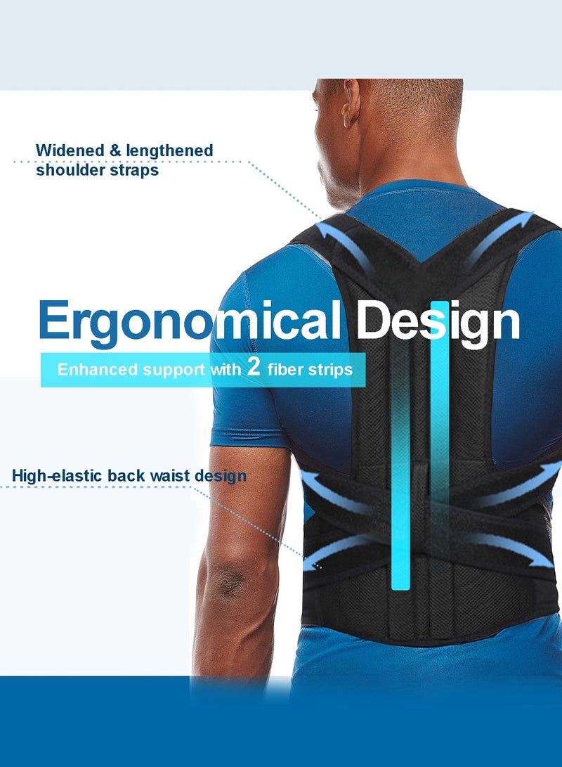 ALPNEGINE Back Brace, Posture Corrector for Men and Women, Ergonomical 3 in 1 Adjustable Posture Back Brace for Upper and Lower Back Pain Relief - Muscle Memory Support Straightener  (Size L) - Image 3