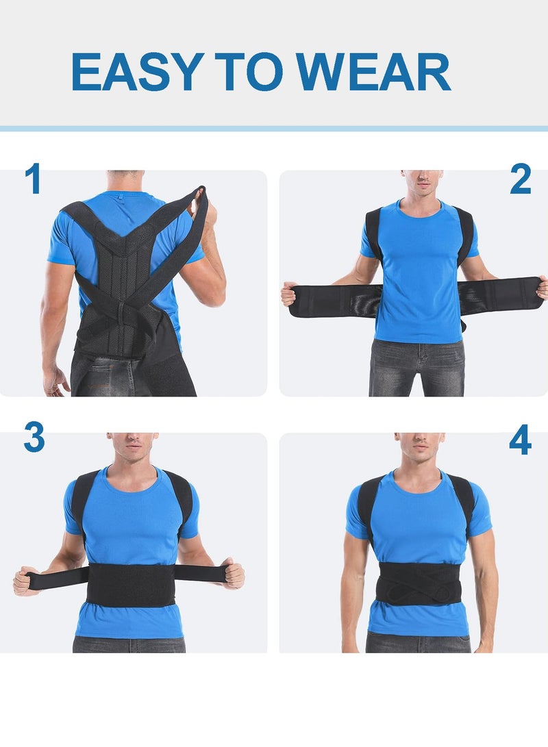 ALPNEGINE Back Brace, Posture Corrector for Men and Women, Ergonomical 3 in 1 Adjustable Posture Back Brace for Upper and Lower Back Pain Relief - Muscle Memory Support Straightener  (Size L) - Image 4