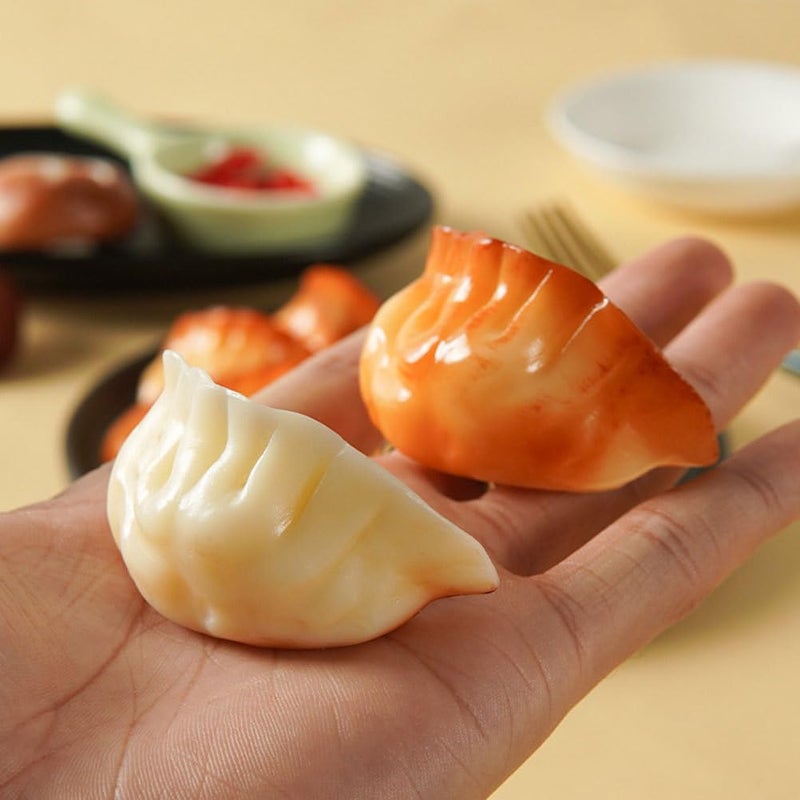 2 Piece Picture 2 Simulated Dumpling Models Realistic Fried Dumpling Food Photography Props - Image 5