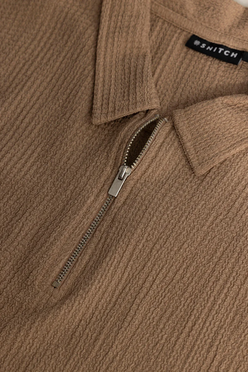 SNITCH Pinnacle Beige Polo T-Shirt