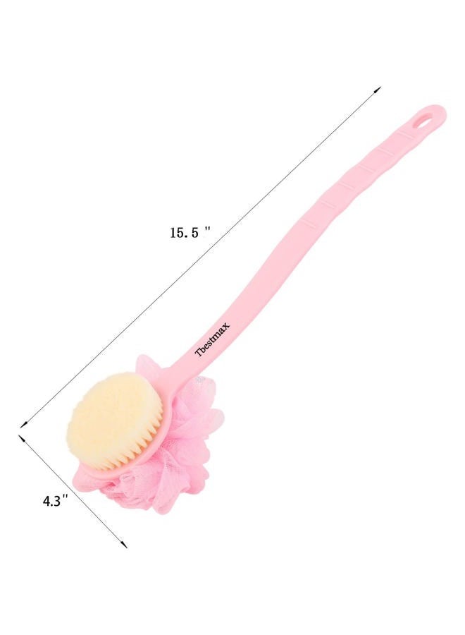 Tbestmax Loofah Back Scrubber Long Handle Shower Body Brush with Soft Mesh Sponge for Women Skin Exfoliating Bath, Massage - Image 2