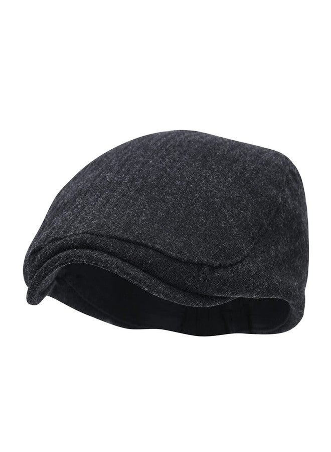 STARANCE Men's Flat Cap Wool Tweed Driving Irish Newsboy Hat, Dark Gray, One size - Image 2