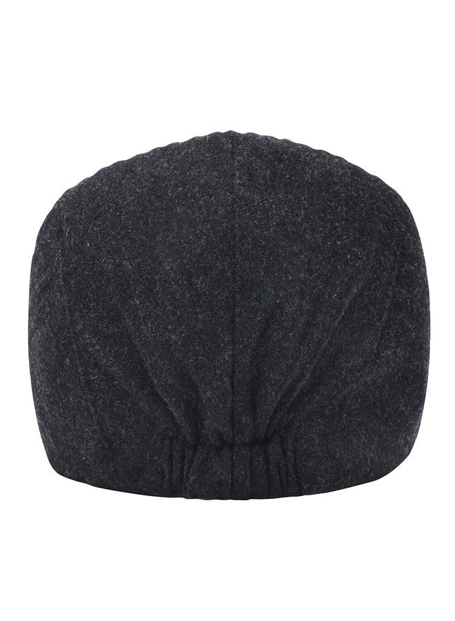 STARANCE Men's Flat Cap Wool Tweed Driving Irish Newsboy Hat, Dark Gray, One size - Image 5