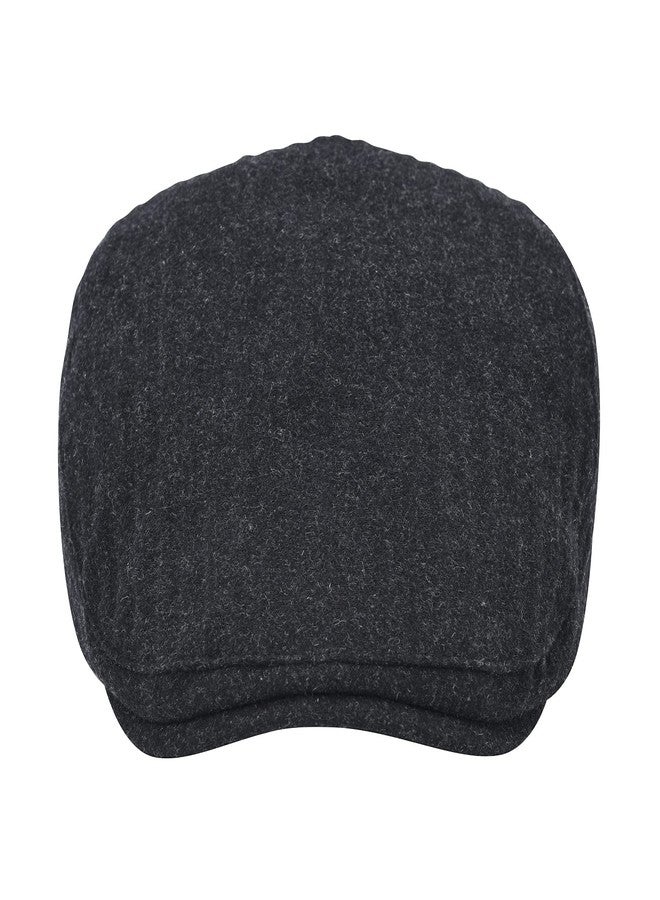 STARANCE Men's Flat Cap Wool Tweed Driving Irish Newsboy Hat, Dark Gray, One size - Image 4