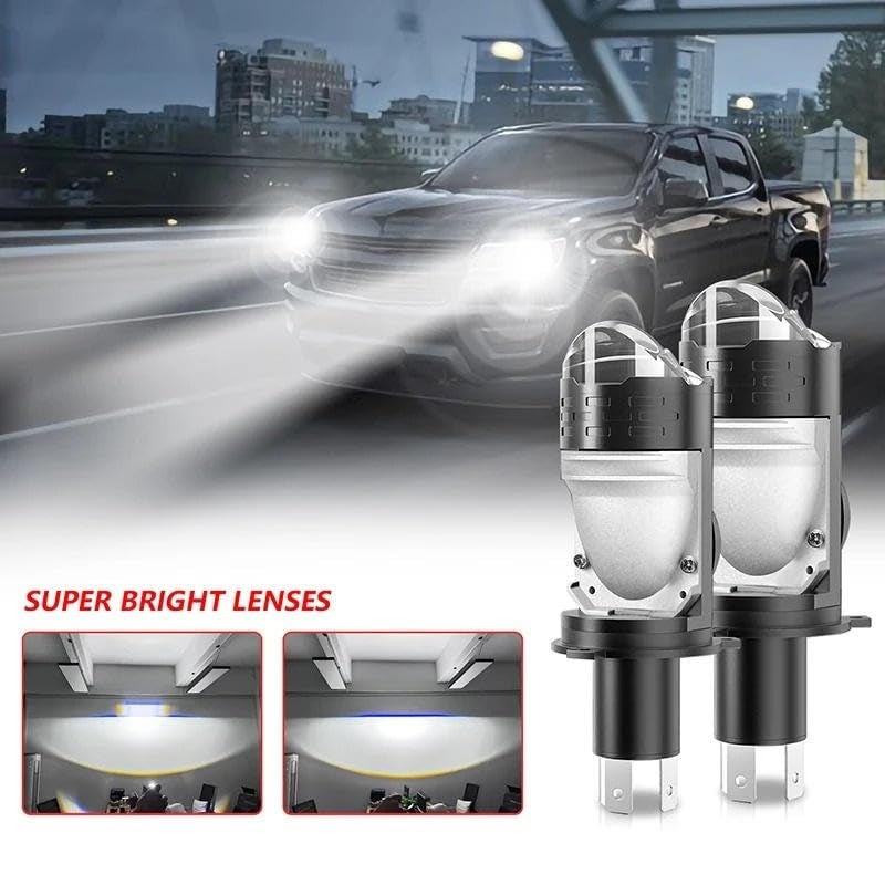 Autozap H4 LED Headlight Bulb with MINI Projector Lens - Dual Beam, High Visibility Upgrade (Universal For Bike, Universal For Car, Pack of 1) - Image 4