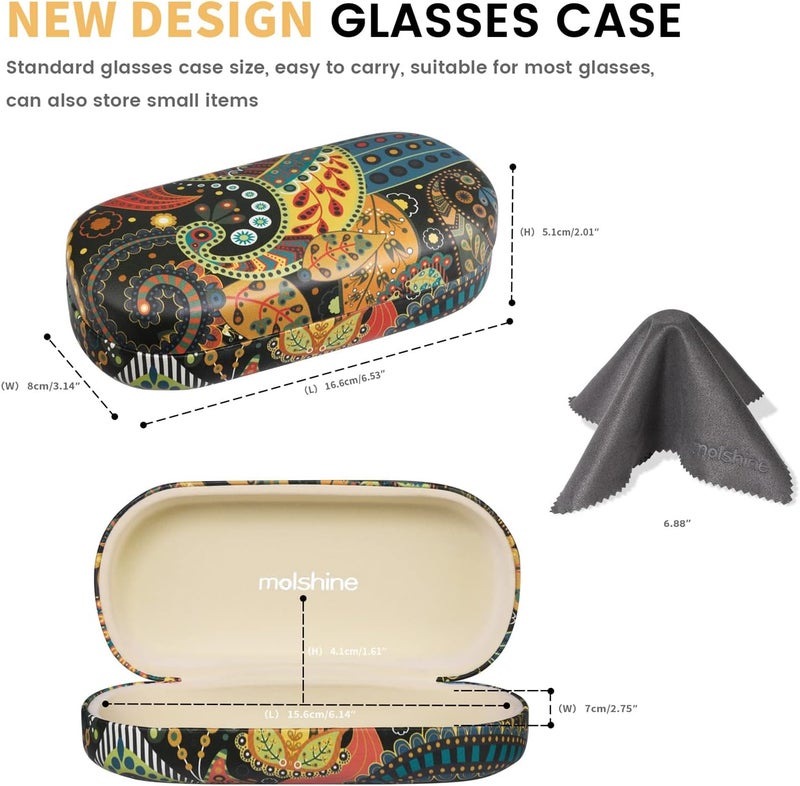 molshine Hard Sunglasses Case, Classic, Colourful and Large Hard Case Glasses Case, Lightweight and Portable - Image 2