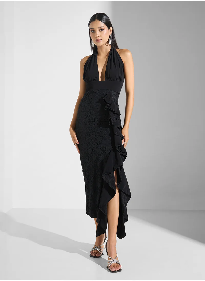 ايلا ليمتد اديشن Halter Neck Ruffled Dress