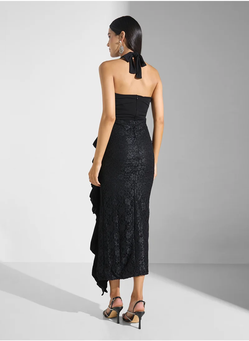 ايلا ليمتد اديشن Halter Neck Ruffled Dress