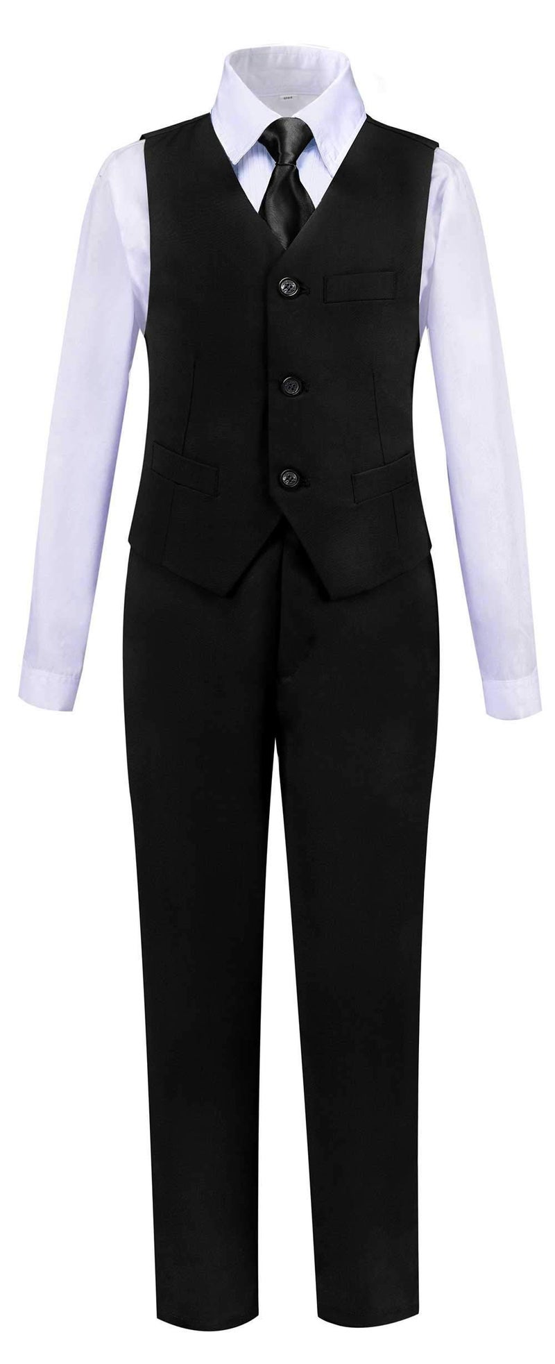 Addneo Boys Black Suit for Toddler Silm Fit Suits Toddler Ring Bearer Outfit for Boys Size 6 - Image 5