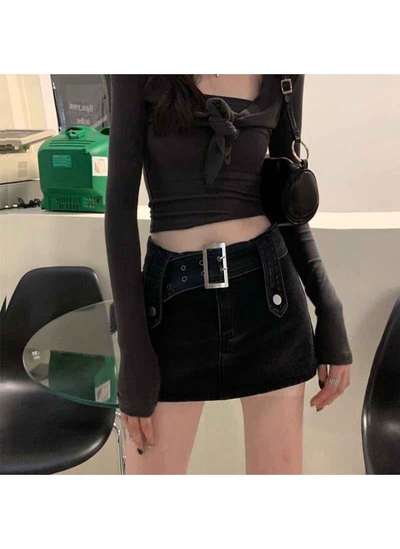 Generic - Retro American Denim Skirt-Shorts Summer High Waist vintage blue - Image 1