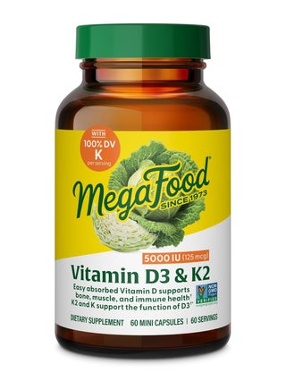 MegaFood Vitamin D3 5000 IU (125 mcg) -Vitamin D3 & K2 Easy absarbed Vitamin D supports bone,Muscle,& immune Health K2 and K Support the fuction of D3 Dietary Supplement 60 Mini Capsules / 60 Serving - pzsku/Z4ADFB413E2B78F6113D9Z/45/_/1737024608/ef33bf8d-3e15-43eb-8df6-c02f2cb5e9ae