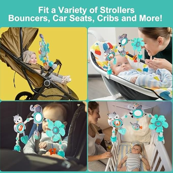 ADJUSTABLE ARCH TOYS FOR INFANT & TODDLERS, BASSINET STROLLER ARCH INFANT CRIB TOYS TODDLER FASCINATING TOYS MOBILE CRIB ARCH FOR STIMULATING BABY’S SENSES AND DEVELOPING MOTOR SKILLS - Image 4