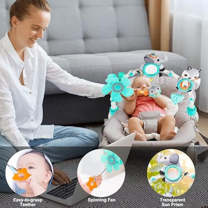 ADJUSTABLE ARCH TOYS FOR INFANT & TODDLERS, BASSINET STROLLER ARCH INFANT CRIB TOYS TODDLER FASCINATING TOYS MOBILE CRIB ARCH FOR STIMULATING BABY’S SENSES AND DEVELOPING MOTOR SKILLS - Image 3
