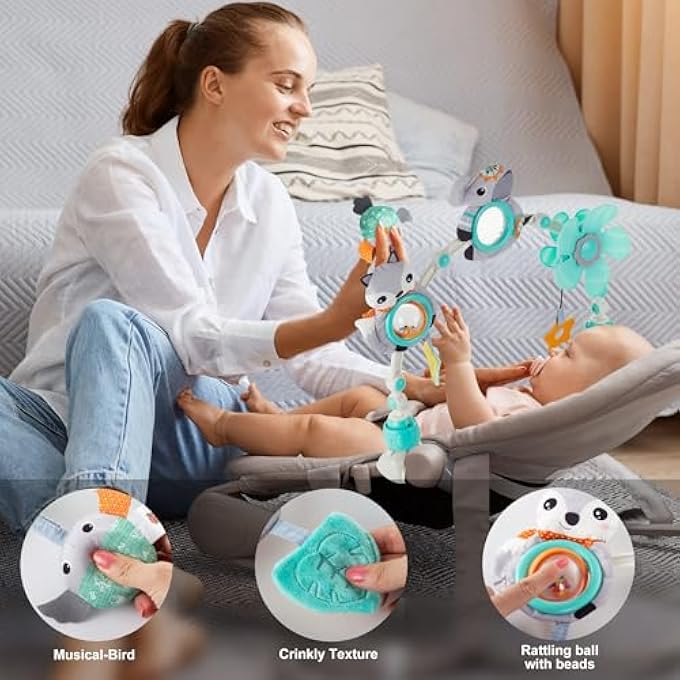 ADJUSTABLE ARCH TOYS FOR INFANT & TODDLERS, BASSINET STROLLER ARCH INFANT CRIB TOYS TODDLER FASCINATING TOYS MOBILE CRIB ARCH FOR STIMULATING BABY’S SENSES AND DEVELOPING MOTOR SKILLS - Image 5