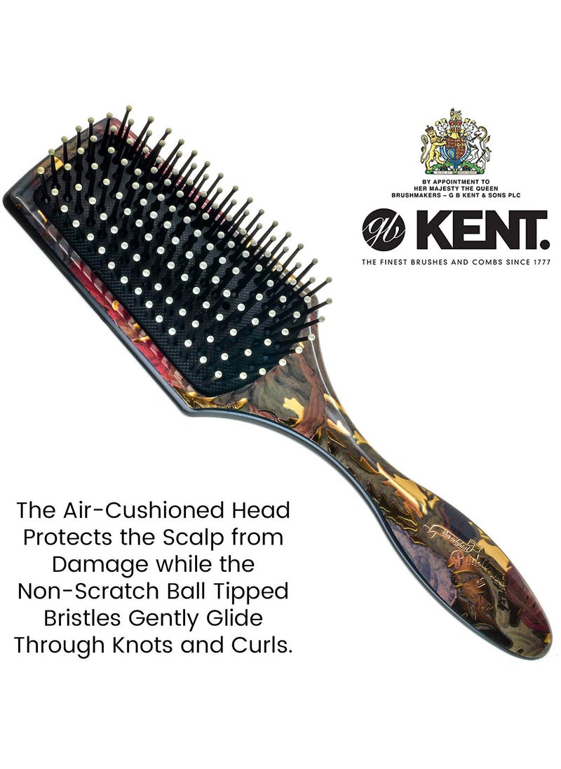 KENT - LPB2 9 Rows 8.25" Small Square Paddle Cushioned Hair Brush - Image 1