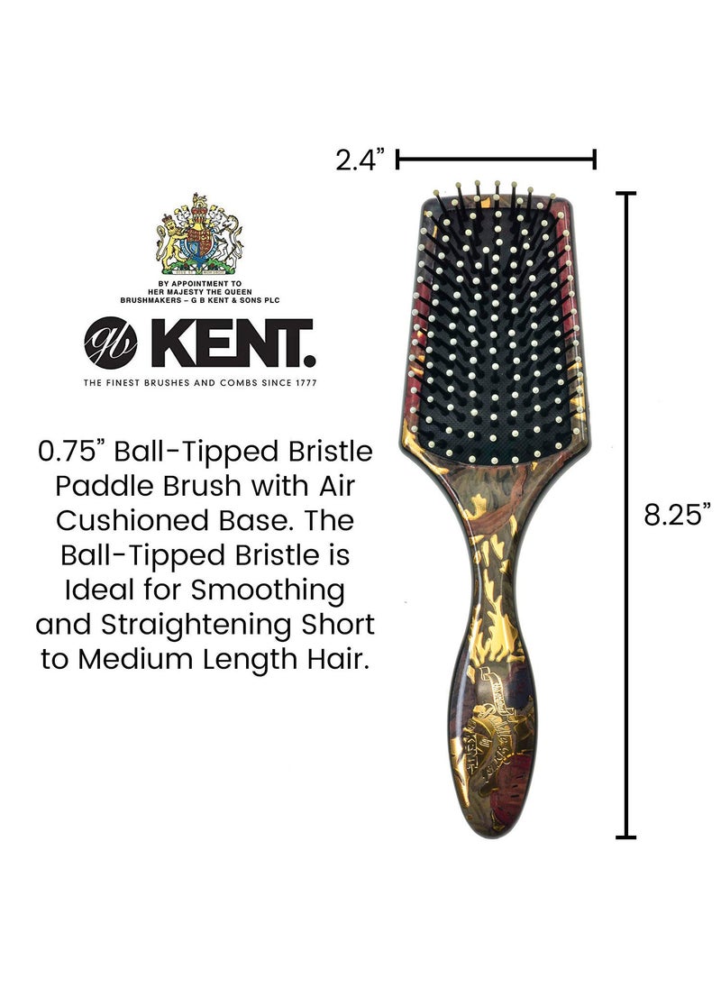 KENT - LPB2 9 Rows 8.25" Small Square Paddle Cushioned Hair Brush - Image 1