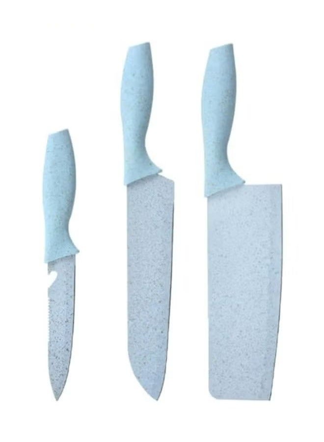 7-piece set of kitchen knives, storage protection, clean and tidy, blue  - Image 1
