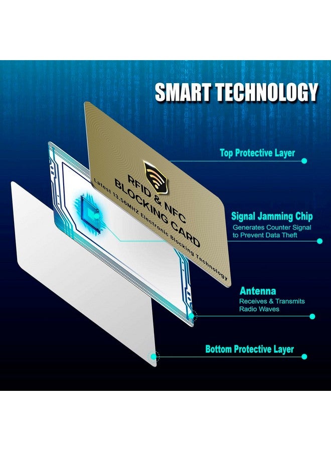 SaiTech IT SaiTech IT 2 Pack RFID Blocking Cards One Card Protects Entire Wallet Purse for Men & Women,NFC Contactless Bank Debit Credit Card Protector ID ATM Guard Card - Golden  - Image 5