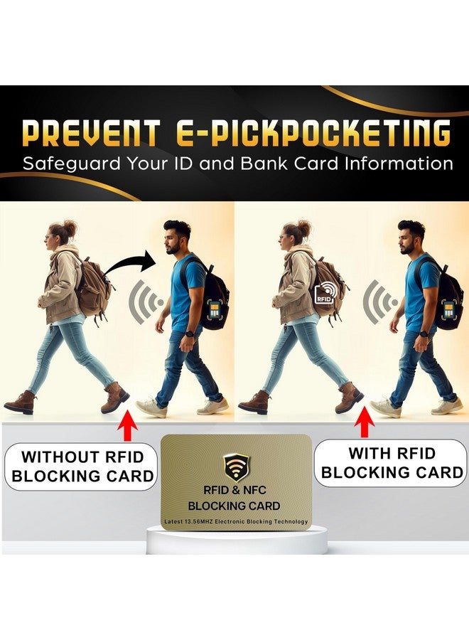 SaiTech IT SaiTech IT 2 Pack RFID Blocking Cards One Card Protects Entire Wallet Purse for Men & Women,NFC Contactless Bank Debit Credit Card Protector ID ATM Guard Card - Golden  - Image 3
