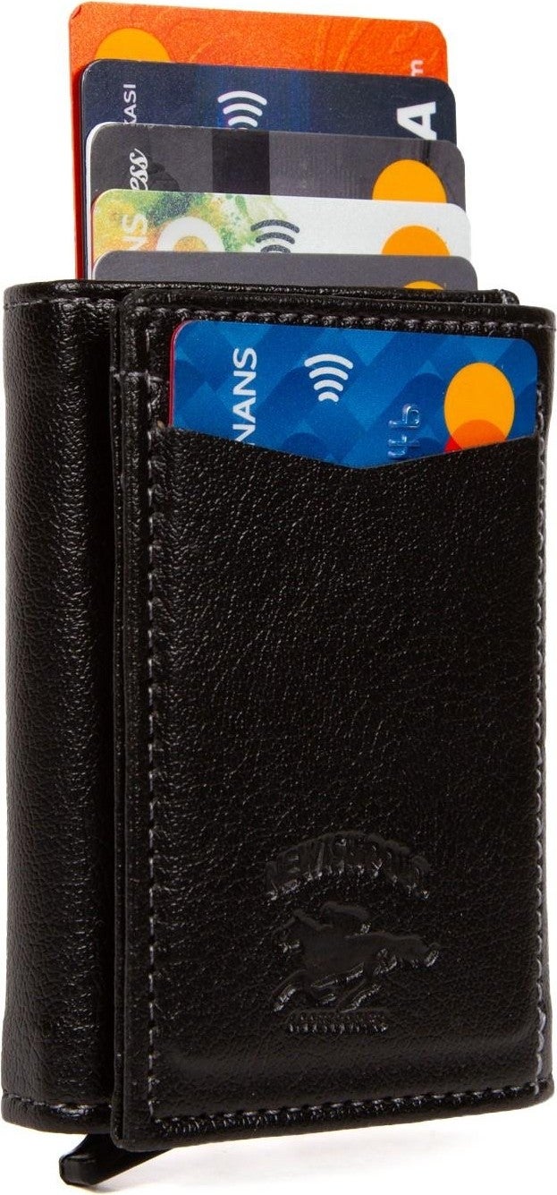 Newish Polo Newishpolo Black Mechanism Card Holder Wallet  - Image 3