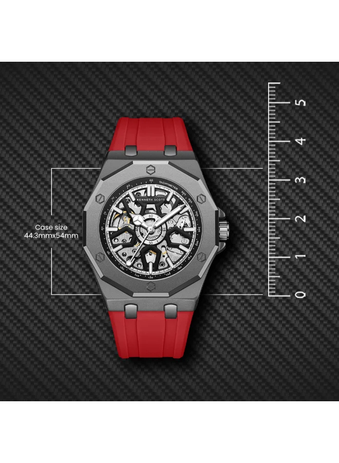 KENNETH SCOTT  Men's Silicone Automatic Watch K25301-XSRB - 44.3x54 mm  | Best Price UAE