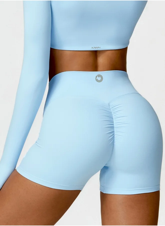 KAWN.YOGA Womens High Waist Contour Seamless Workout Sport Yoga Shorts Tummy Control