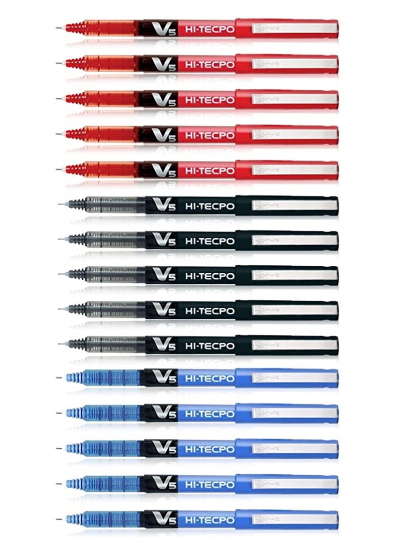 PILOT 15-Piece Hi-tecpoint V5 Fine Rollerball Pen Multicolour - Image 1