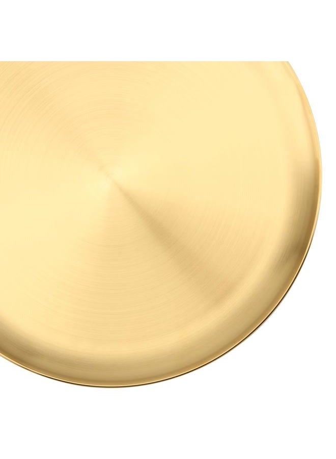 MOUYAT 10 PCS 8 Inch Large Stainless Steel Plate, 20cm Round Dinner Metal Plates, Metal Salad Steak Plates Reusable Dinner Dish for Eating Serving Camping Outdoor BBQ Home Kitchen, Frosted Gold - Image 5