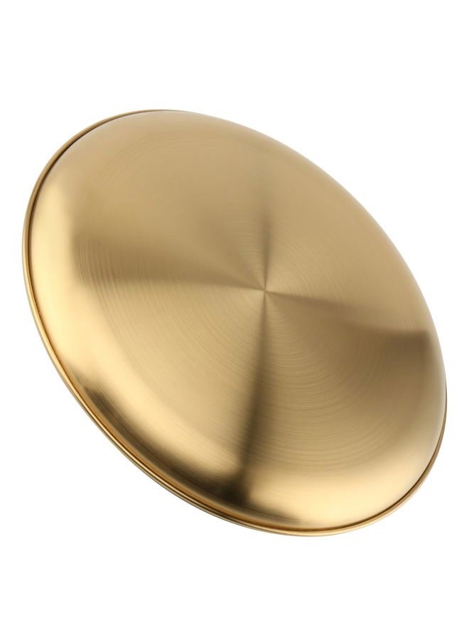 MOUYAT 10 PCS 8 Inch Large Stainless Steel Plate, 20cm Round Dinner Metal Plates, Metal Salad Steak Plates Reusable Dinner Dish for Eating Serving Camping Outdoor BBQ Home Kitchen, Frosted Gold - Image 4