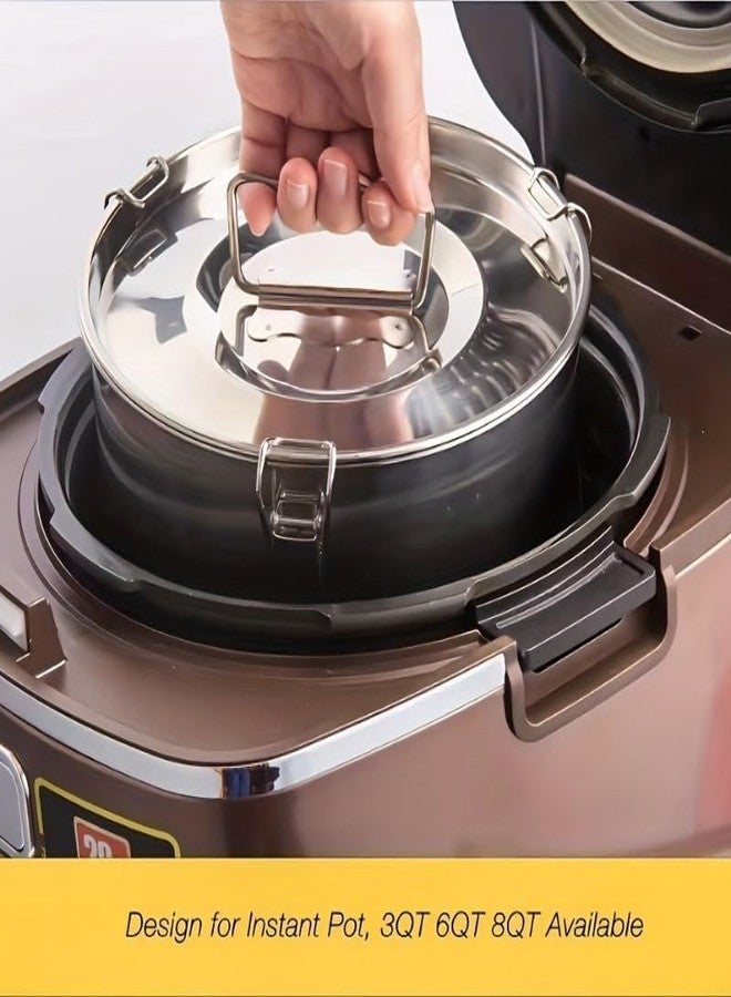 BSDLZCH Stainless Steel Flan Pan, 63 Oz Flanera Mold Cooker For Baking, Compatible With Pot 3 6 8qt, Custard Pan, Flan Dish With Lid, Tart Pan, Round Fluted Dish, Oven Safe.Cupcake & Pudding Baking! (Silvery) - Image 4