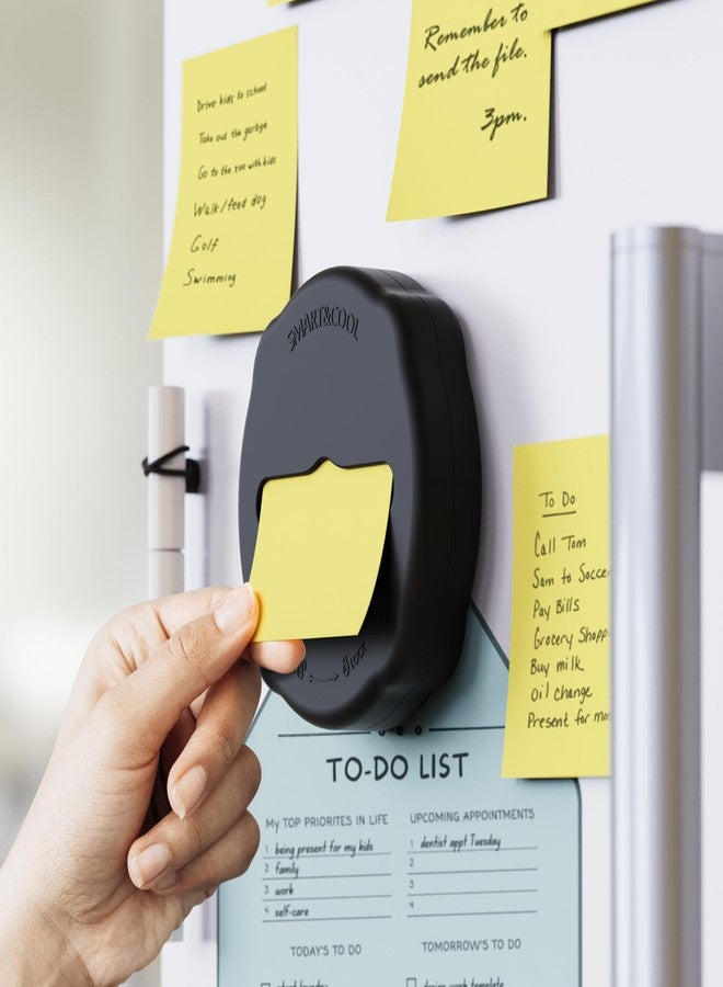 SMART&COOL Magnetic Pop-Up Note Dispenser for 3 x 3 in Pop-Up/Accordion-Style Sticky Notes, 1Pack, Black (Notes Not Included) - Image 3