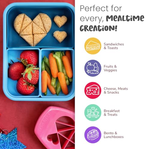 FunBites Food Cutter, Sandwich Cutter for Kids, Bento Lunch Box Accessory, Cuts Food into Bite-Size Shapes – Red Hearts - Image 5
