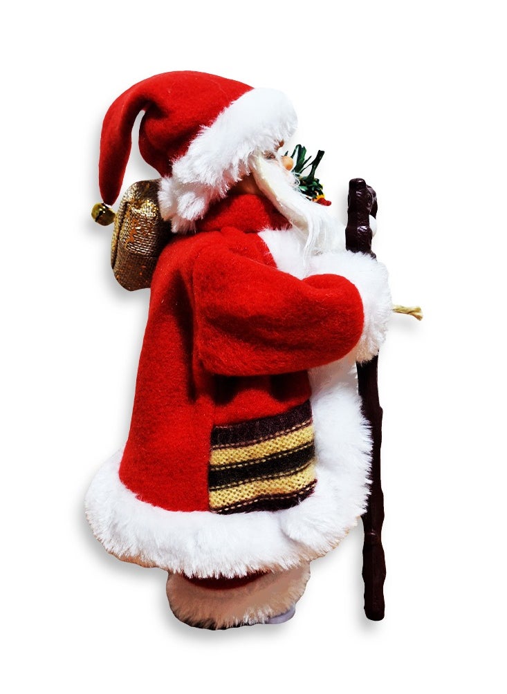 Generic Santa Claus Musical Christmas Doll in Plaid Clothes, Electric Singing Christmas Ornament Doll with Plush Bag Battery Operated Christmas Gift for Boys Girls, Christmas Supplies, Use as Figurine or Musical Toy  - Image 4