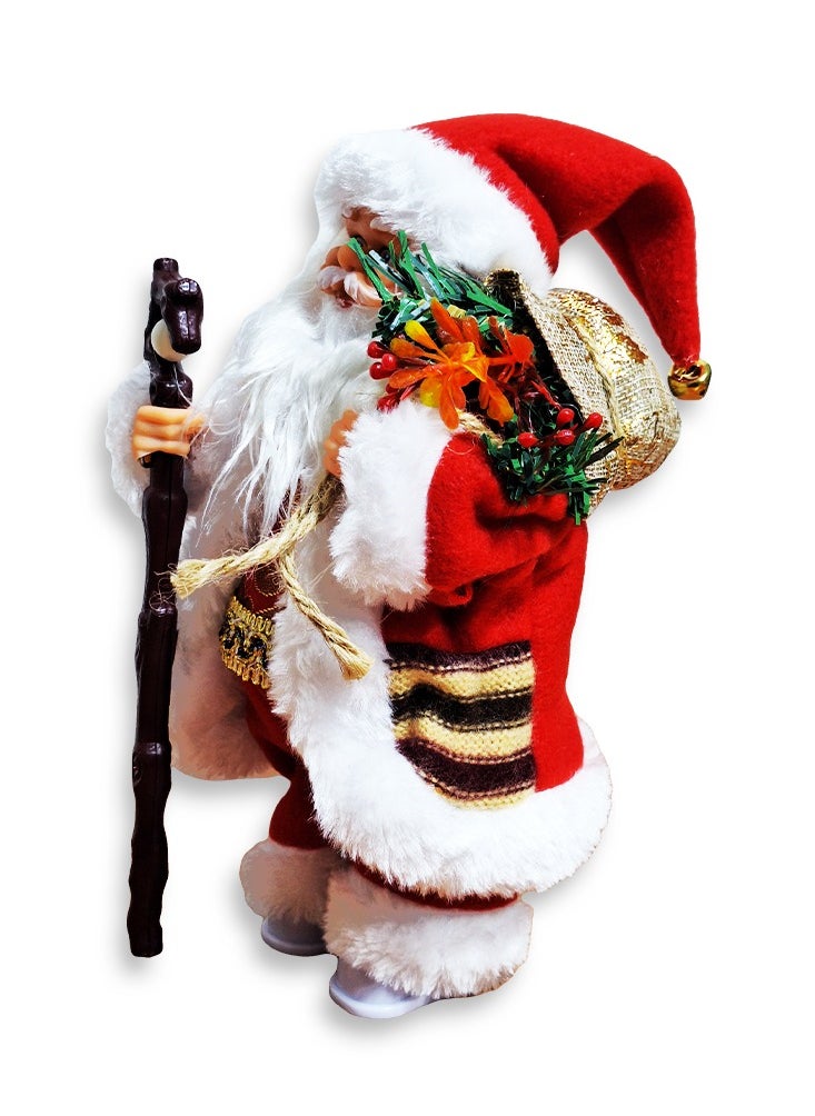 Generic Santa Claus Musical Christmas Doll in Plaid Clothes, Electric Singing Christmas Ornament Doll with Plush Bag Battery Operated Christmas Gift for Boys Girls, Christmas Supplies, Use as Figurine or Musical Toy  - Image 5
